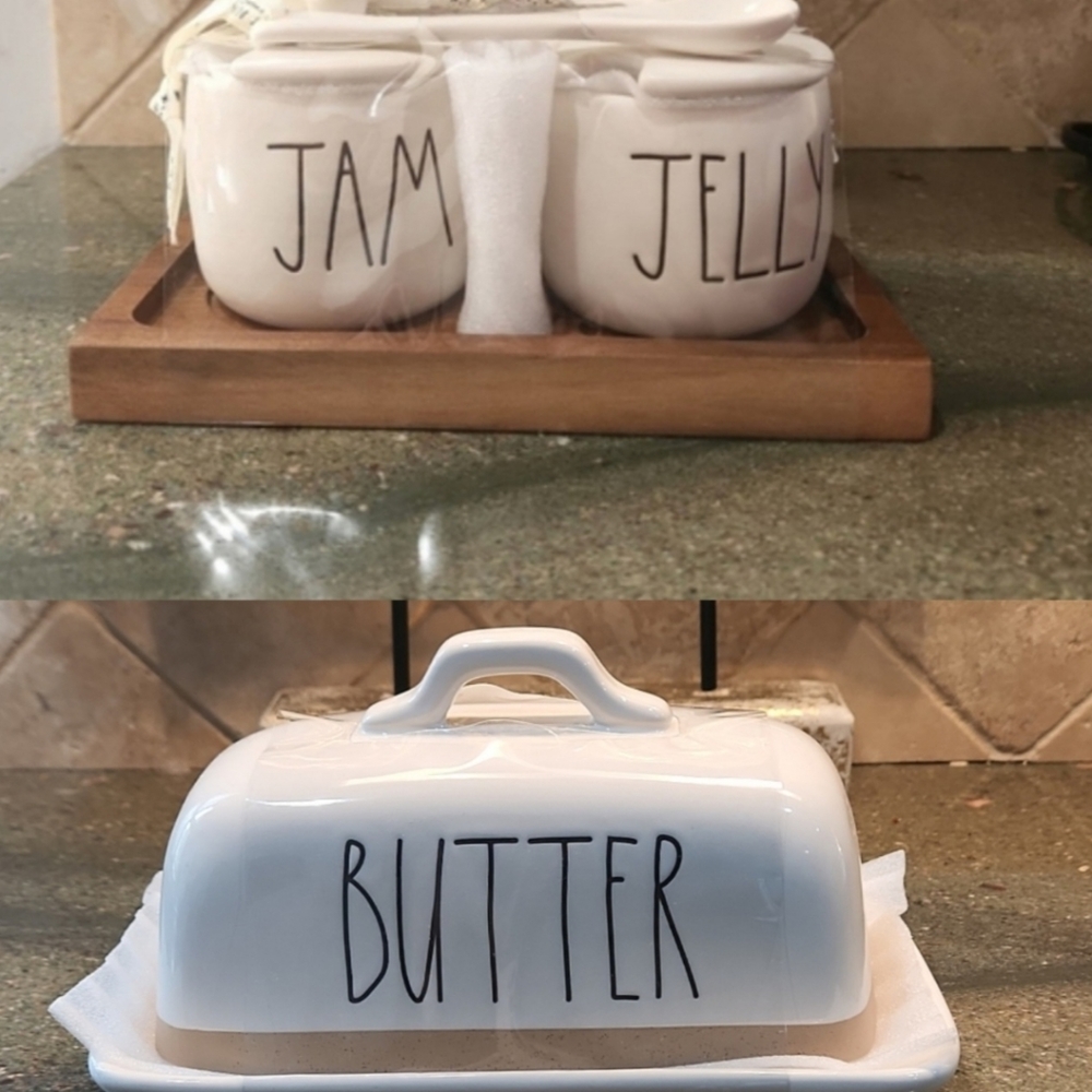 Rae Dunn Jam & Jelly + Butter Serving Set